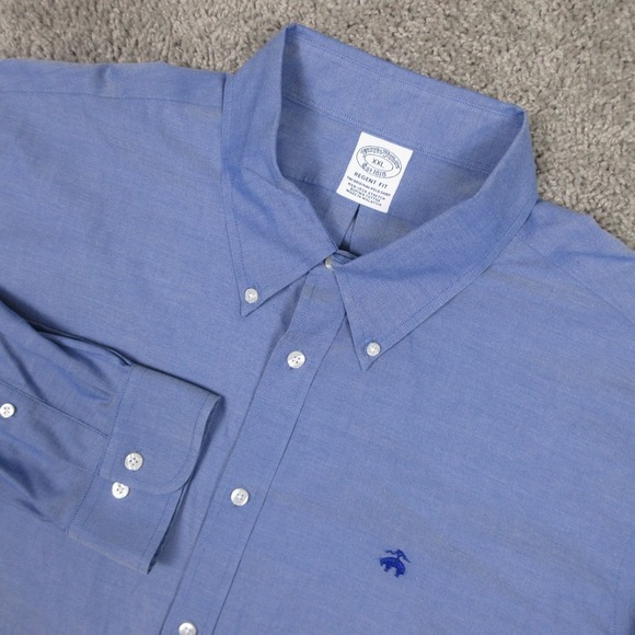Brooks Brothers Other - Brooks Brothers Shirt Mens 2XL Blue Solid Regent Oxford Sheep OCBD Button Up EUC